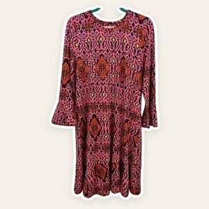 BUCKHEAD BETTIES L Preppy Pink Ikat Dress